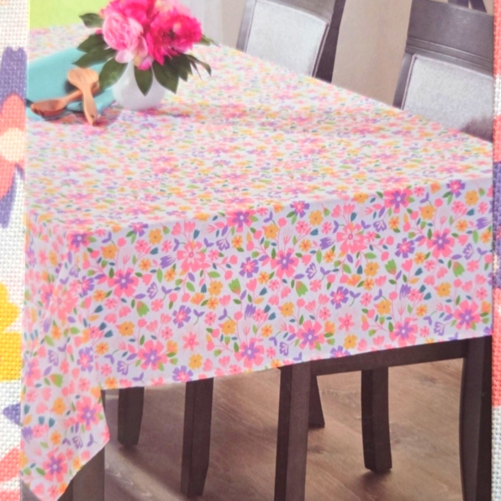 New Holiday Home®  Indoor-Outdoor Tablecloth - Pink Floral - 1 ct.